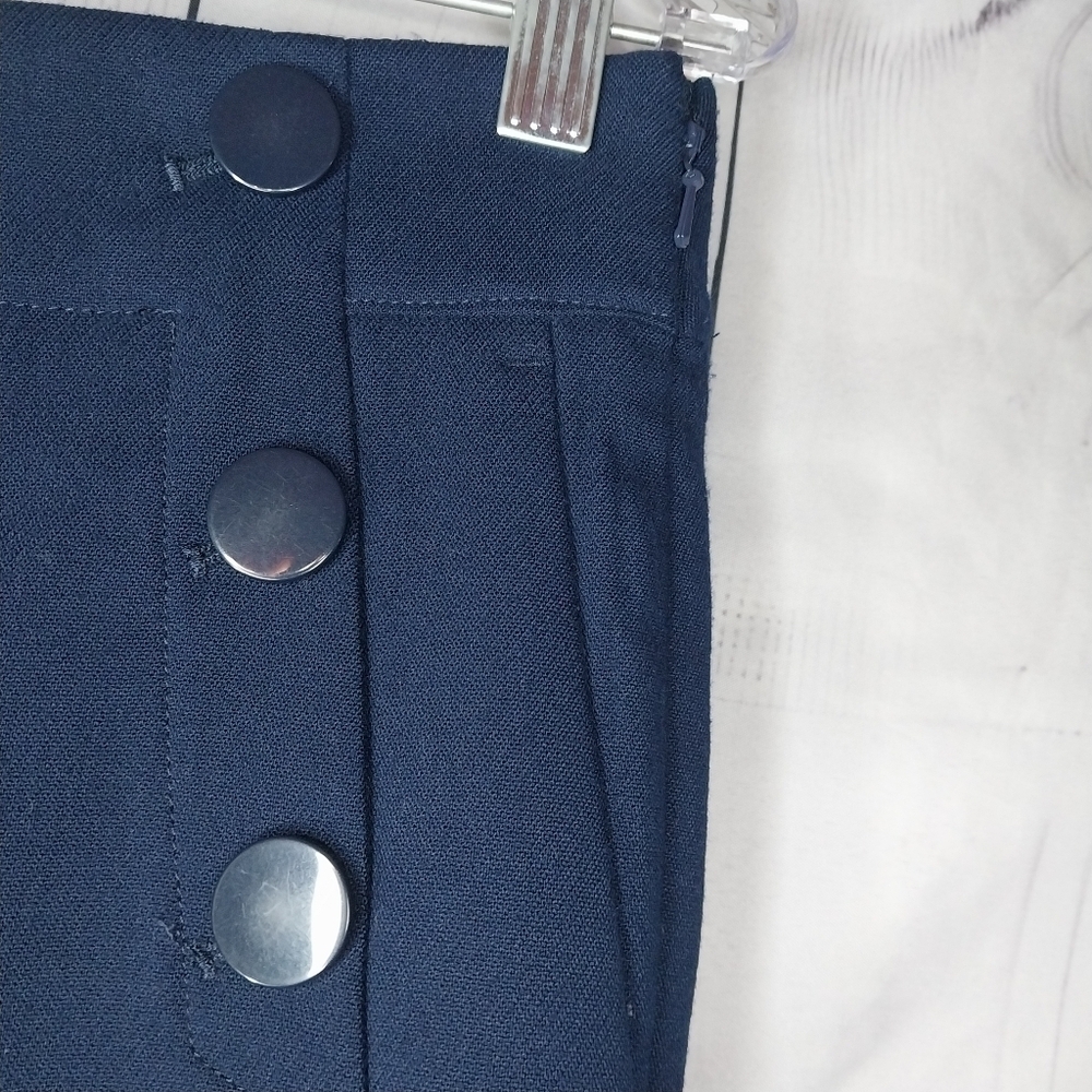 Loft Petites High Waisted Straight Leg Navy Blue Pants - Picture 6 of 11